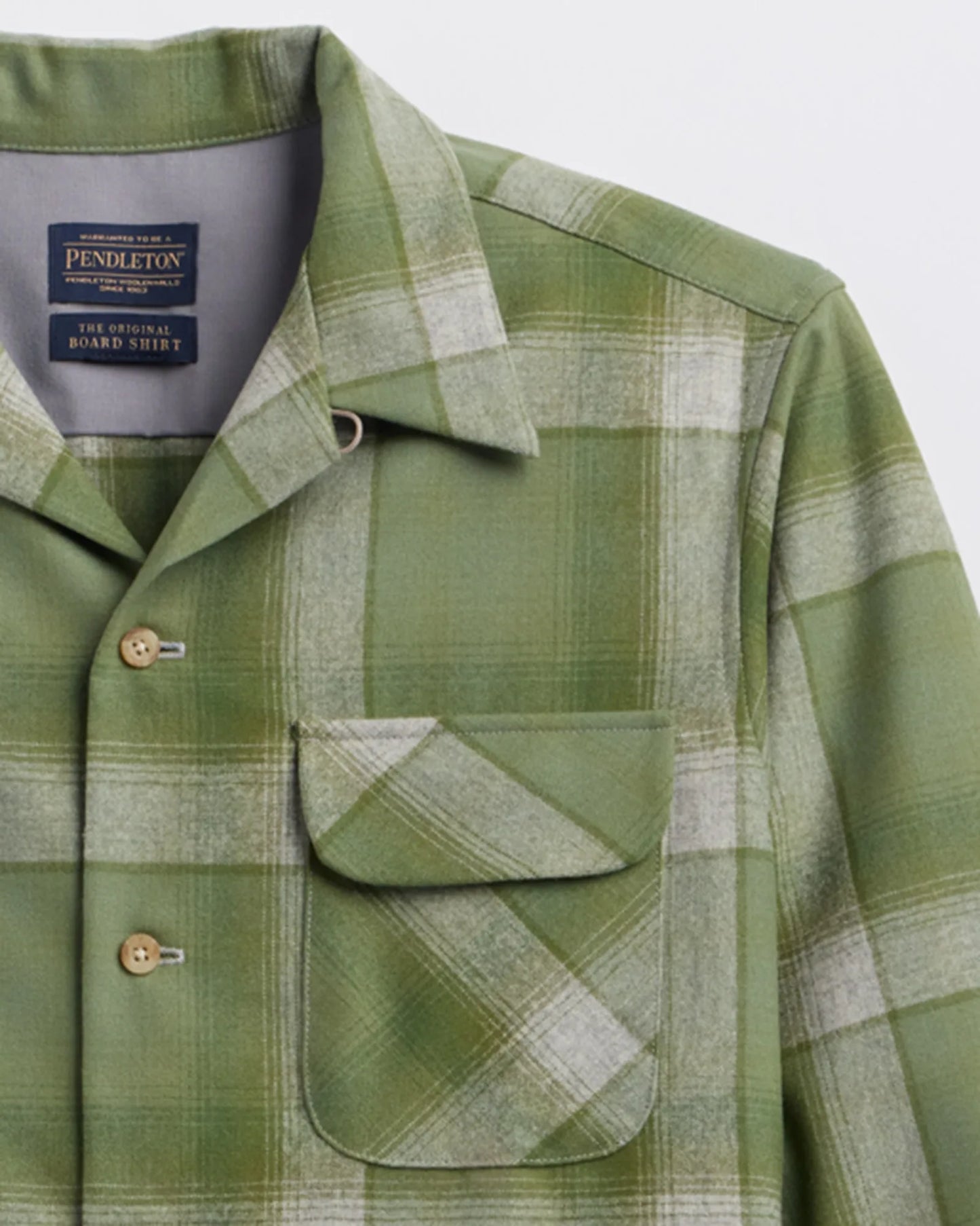 Pendleton Board Shirt in Olive/Grey mix ombre