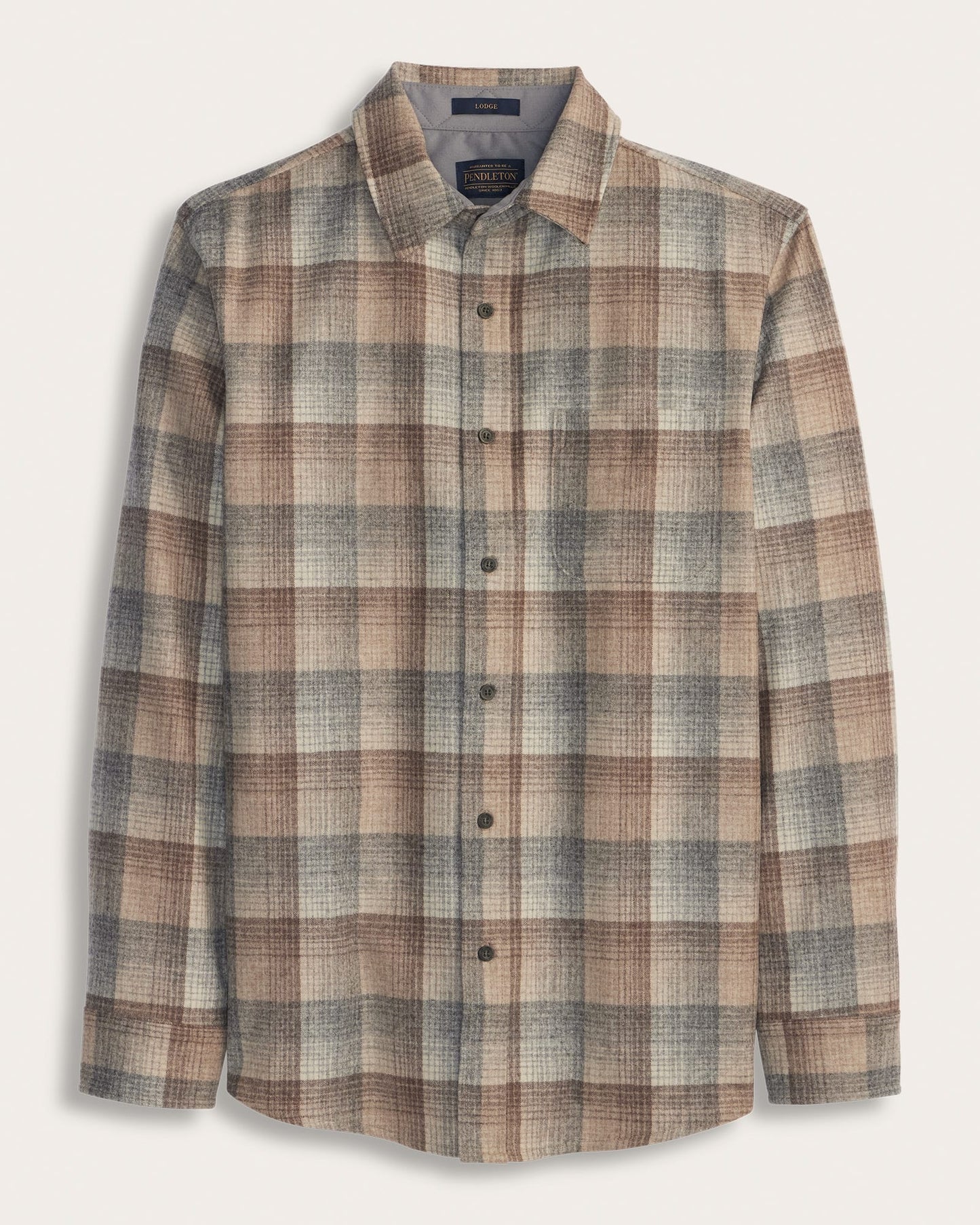 Pendleton Men's Lodge Shirt in Tan/Grey Ombre