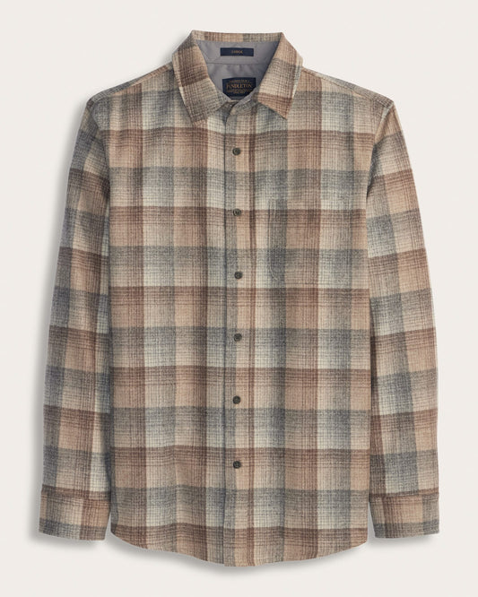 Pendleton Men's Lodge Shirt in Tan/Grey Ombre