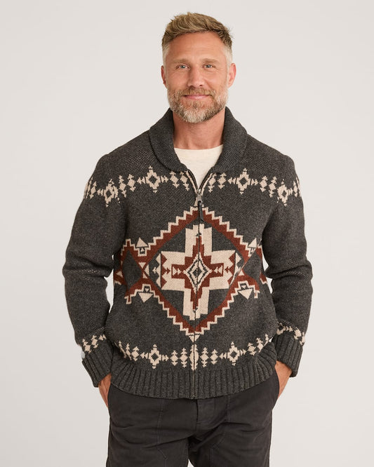 Pendleton Four Corners Zip Sweater: Four Corners Charcoal
