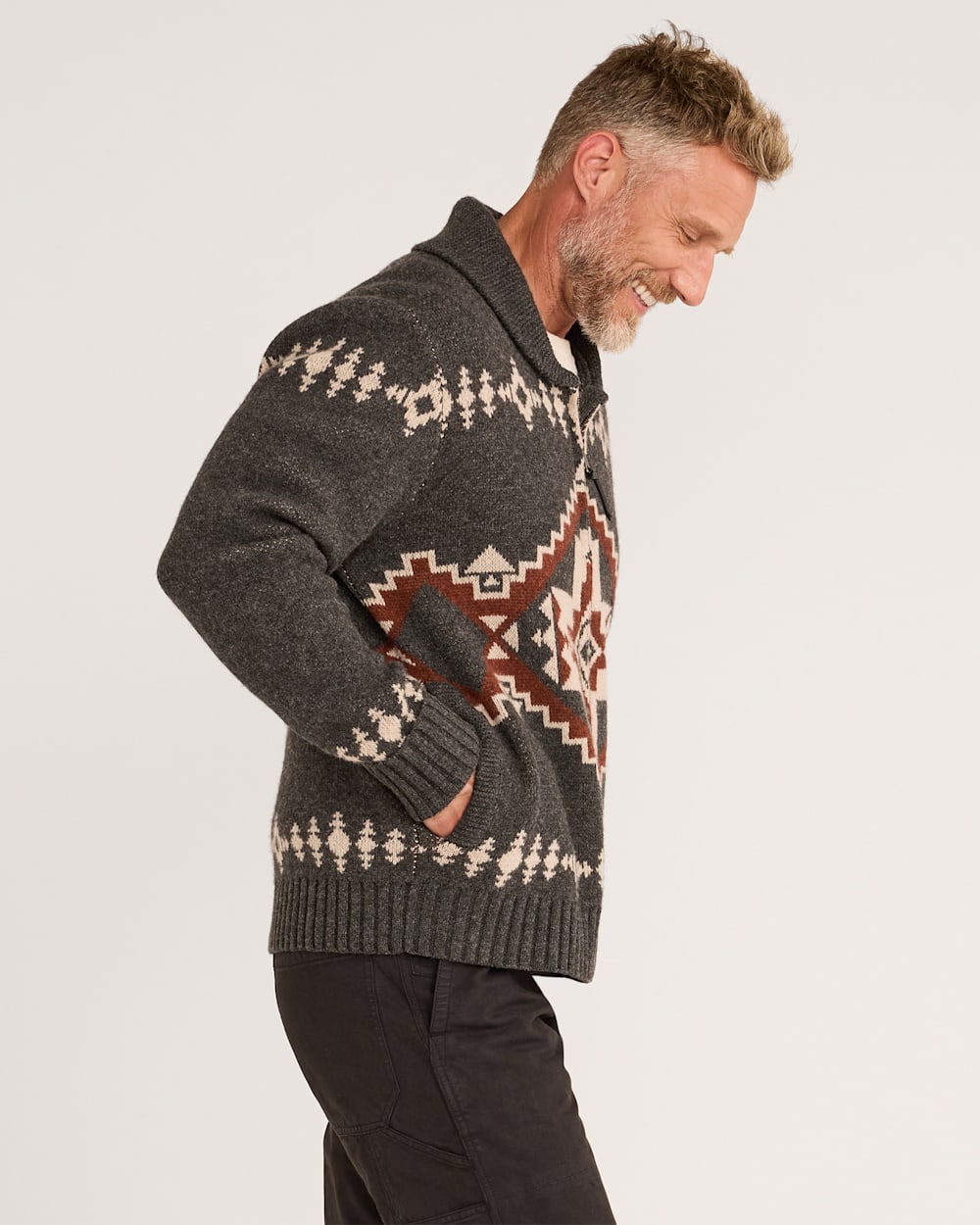 Pendleton Four Corners Zip Sweater: Four Corners Charcoal