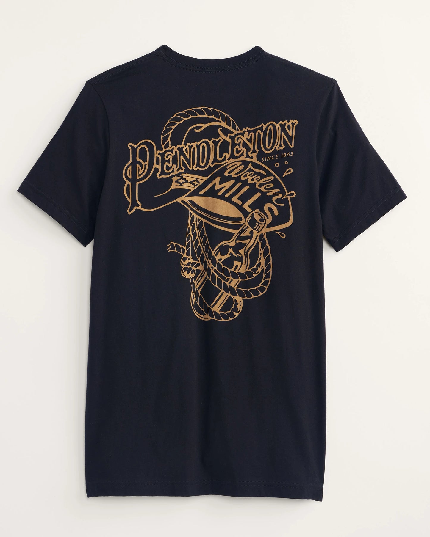 Pendleton Rodeo Hat Graphic tee in Black and Gold
