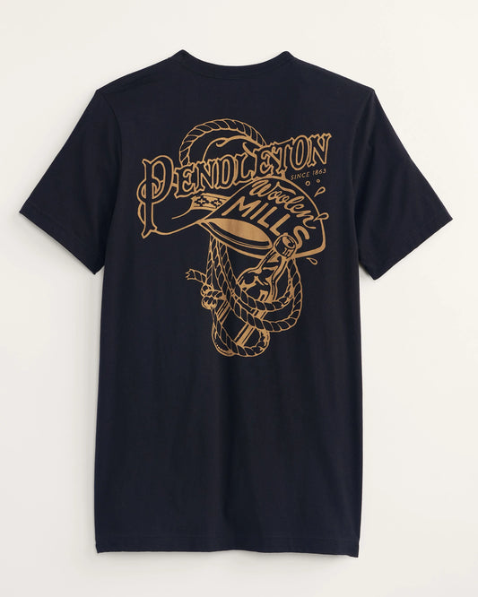 Pendleton Rodeo Hat Graphic tee in Black and Gold