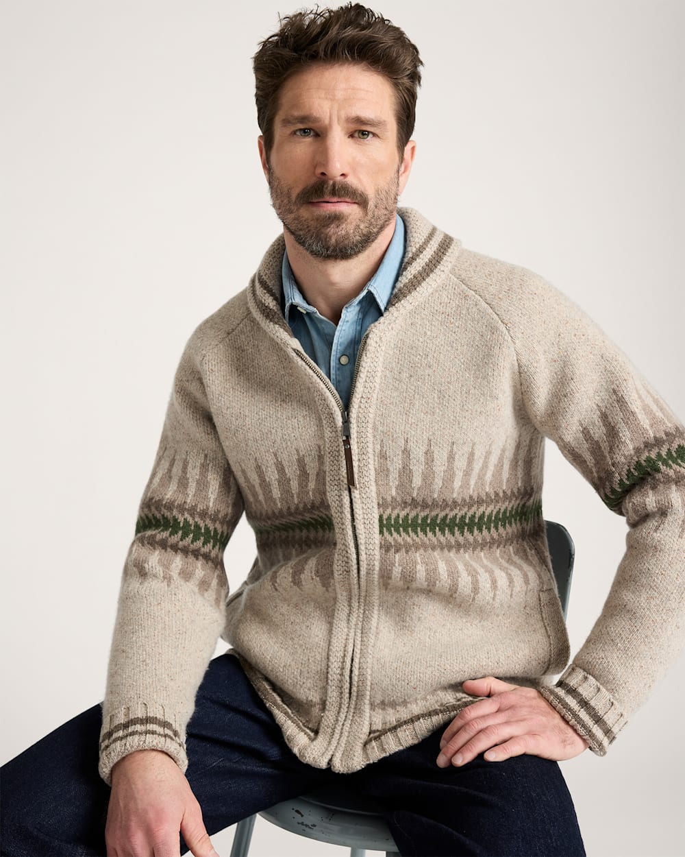 Pendleton Men's Sawtooth Buck Zip Sweater