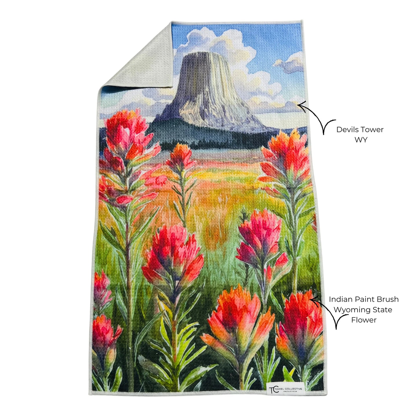 Devil's Tower Indian Paintbrush | Waffle Weave Microfiber Towel