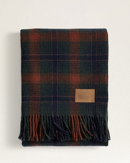 PENDLETON MOTOR ROBE THROW WITH LEATHER CARRIER- JACKSONVILLE PLAID