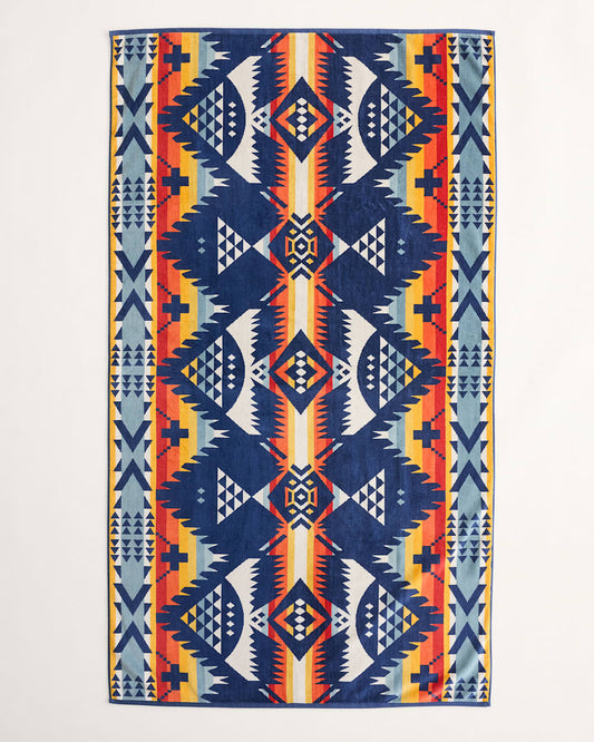 Pendleton Oversized Jacquard Spa Towel Nehalem Navy