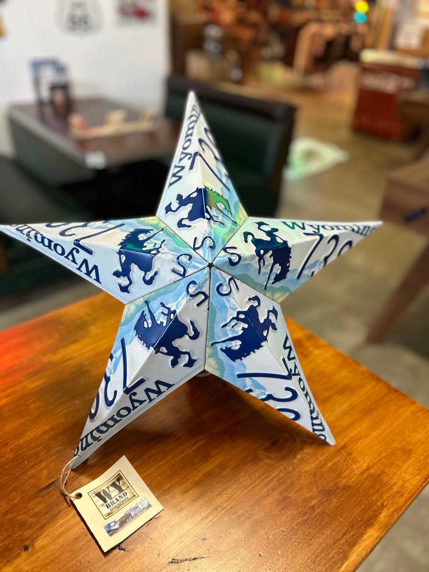 Wyoming License Plate Barn Star, Large