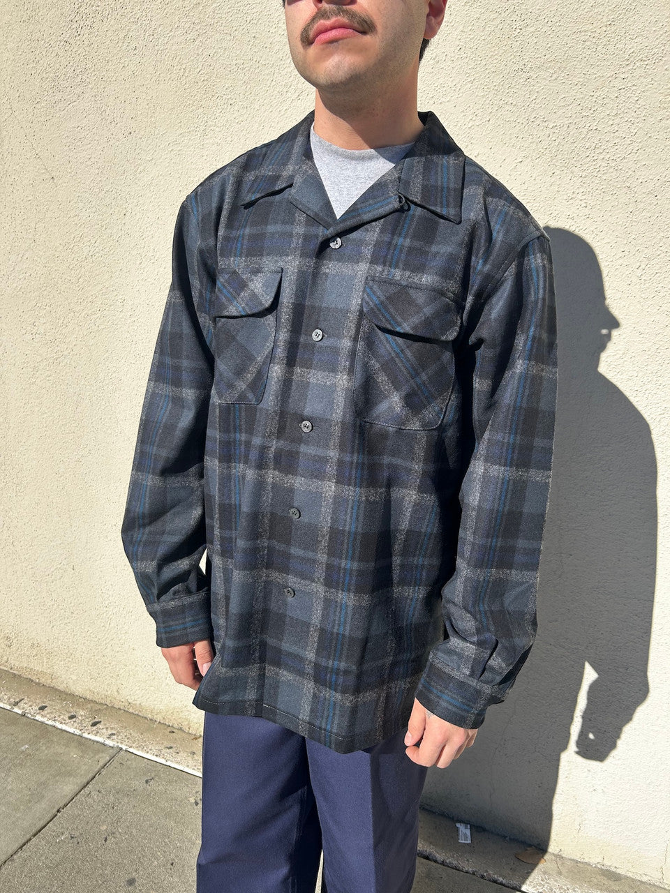 Pendleton Men's Board Shirt in Slate Multi Plaid