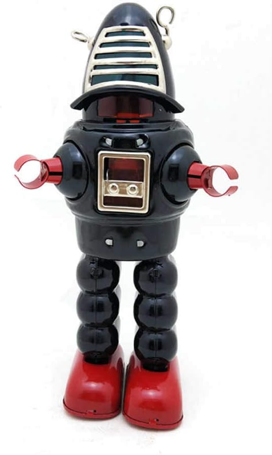 Black Wind Up Planet Robot Tin Toy