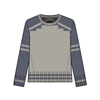 Pendleton Graphic Shetland Crew Sweater in Grey Blue Heather
