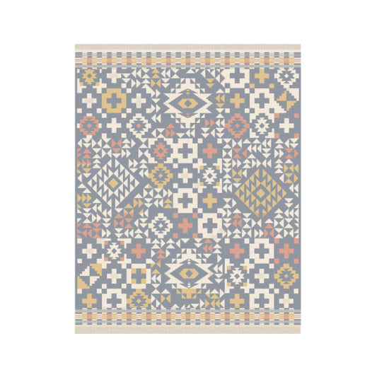 Fringed Organic Cotton Throw Blue Ridge