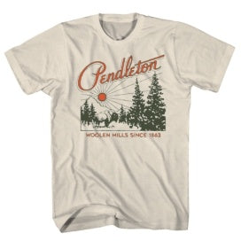 Pendleton Bison Hillside Graphic Tee in Oatmeal/ Multi