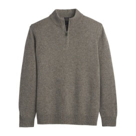 Pendleton Wool 1/4 Zip Sweater in Stone Heather