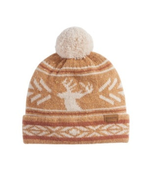Pendleton Icon Pom Beanie in Tan Deer print