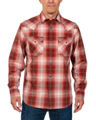 Pendleton Men's Frontier Shirt Long Sleeve- Charcoal and Brick