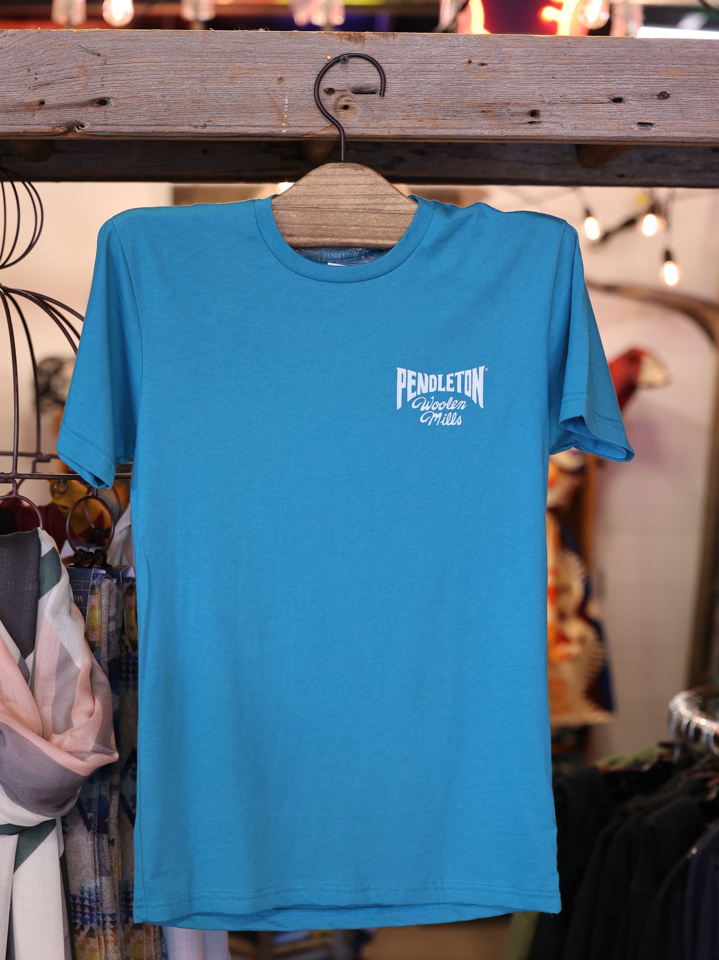 Pendleton Short Sleeve Rodeo Rider Graphic Tee in Teal & Orange