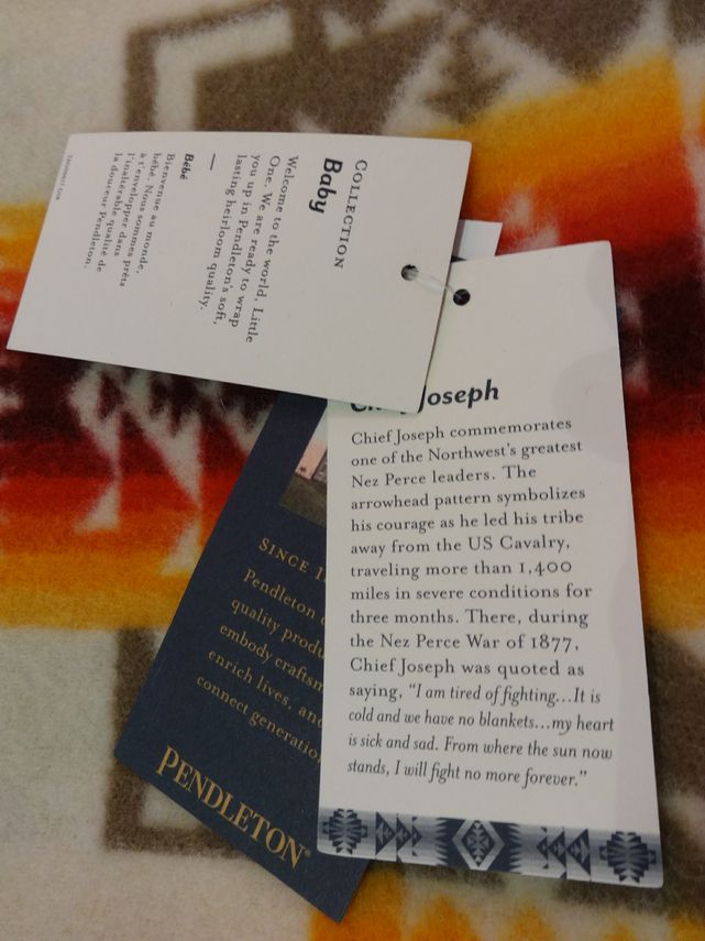 Pendleton Chief Joseph Jacquard Muchacho Crib Blanket in Ivory