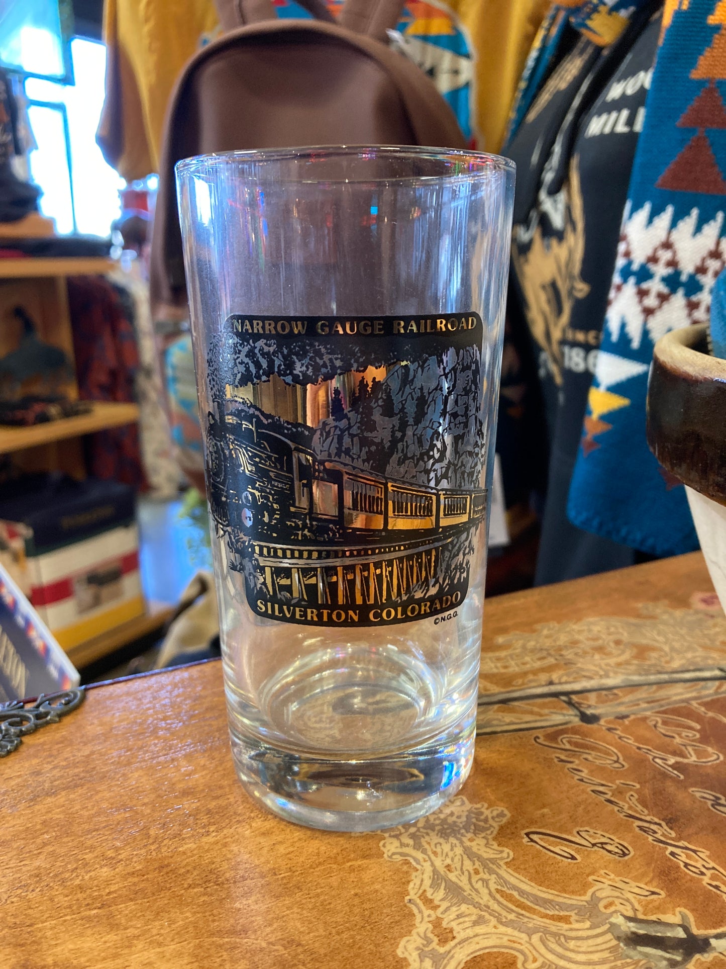 Narrow Gauge Railroad Silverton Colorado souvenir Glass