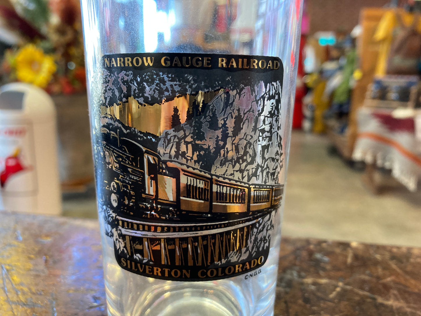 Narrow Gauge Railroad Silverton Colorado souvenir Glass