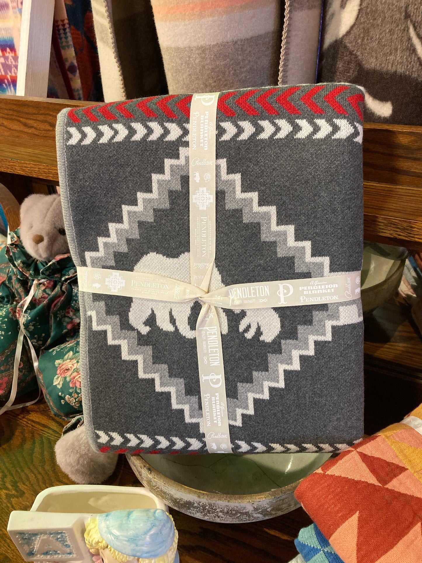 PENDLETON KNIT SHERPA BABY BLANKET- LOST TRAIL