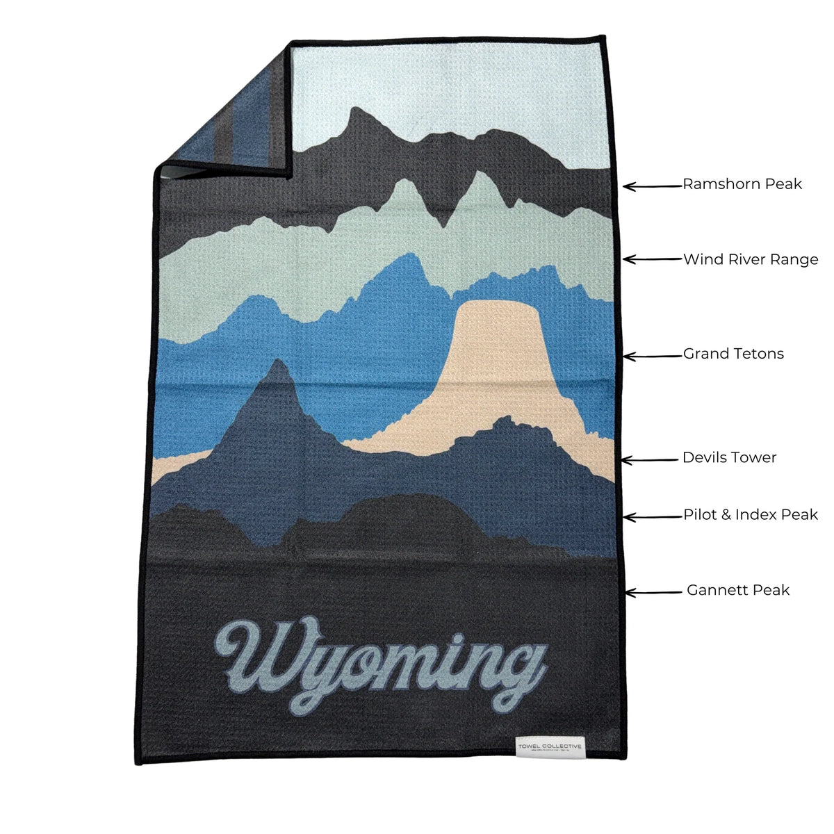 Cowboy State Skyline Waffle Weave Hand Towel