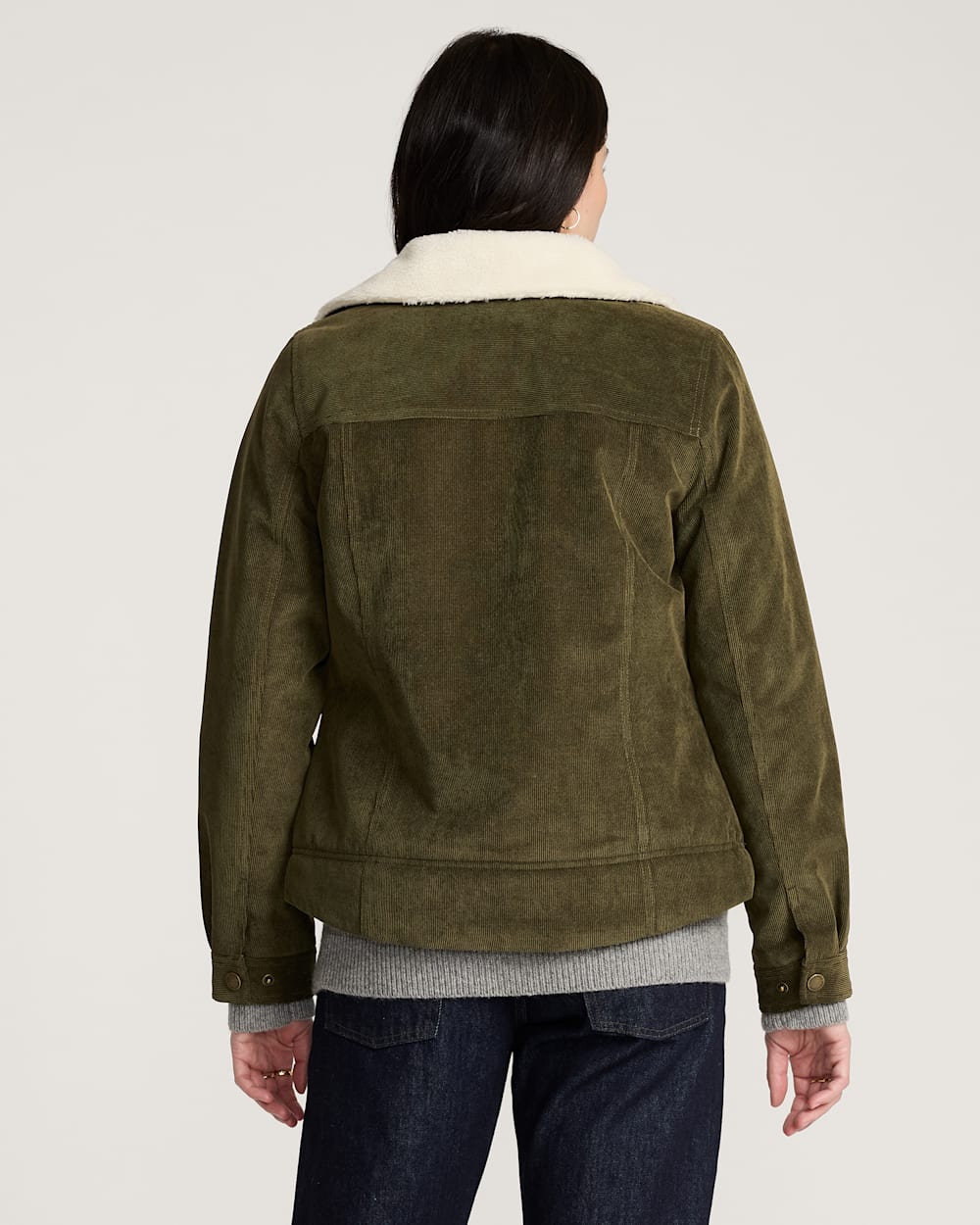 Pendleton Women's Wind River Corduroy Trucker in Dark Olive