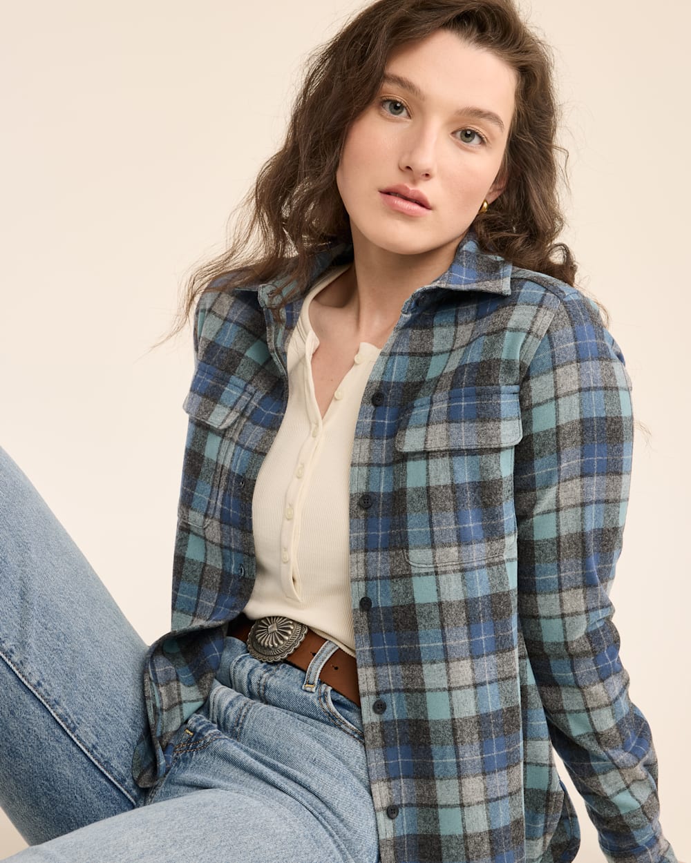 Women's Board Shirt in Blue Original Surf Plaid