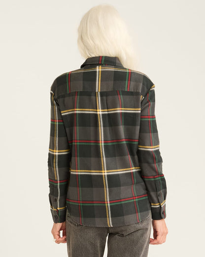 Pendleton Women's Boyfriend Flannel Shirt in Black Multi Plaid