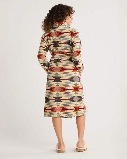 PENDLETON WOMEN'S WYETH TRAIL OATMEAL COTTON TERRY VELOUR BATHROBE