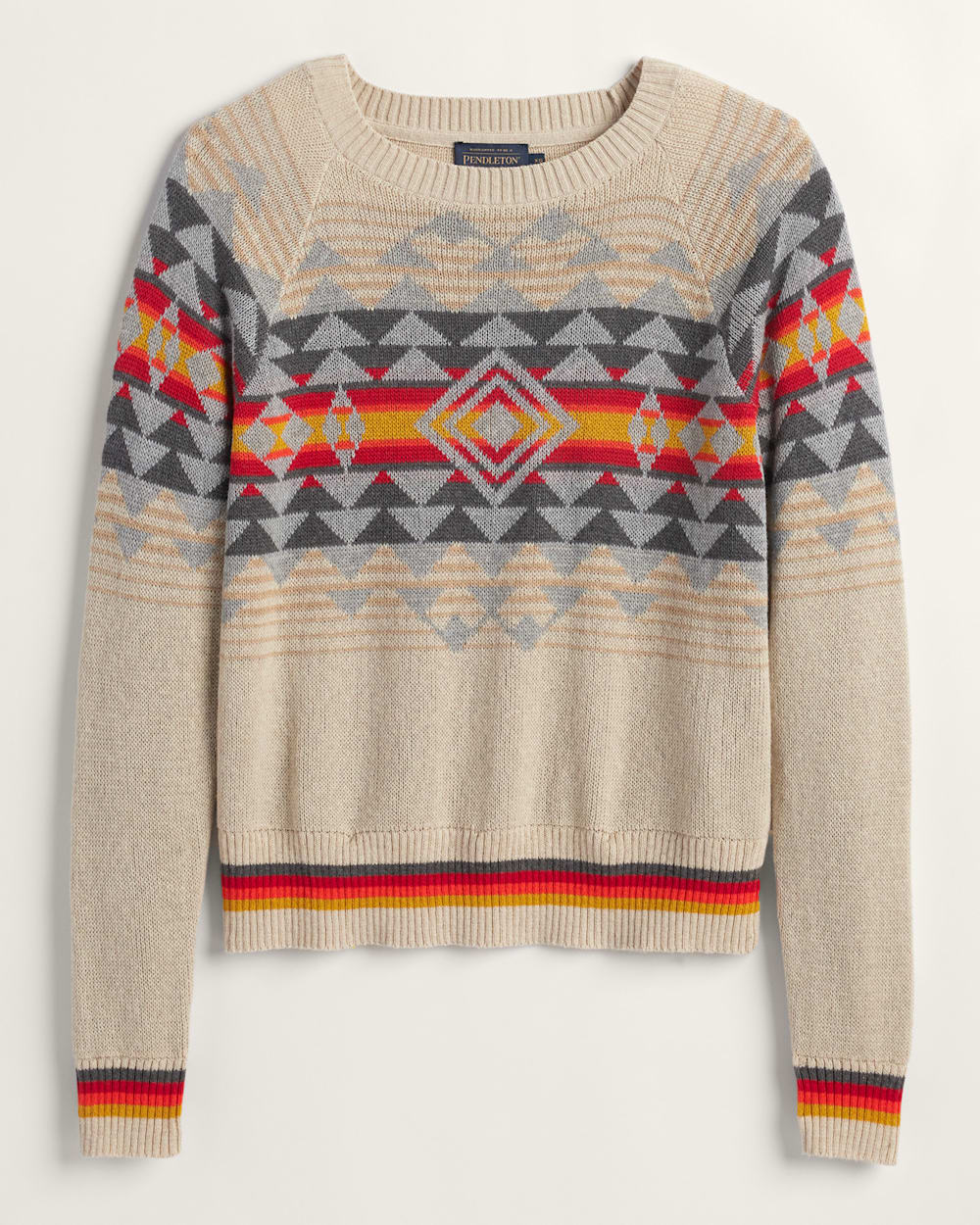 Pendleton Raglan Cotton Graphic Sweater in Driftwood Multi