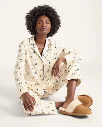 Pendleton Women's Pajama Set Ecru Ski print