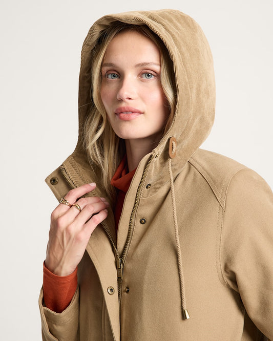 Pendleton Cedar Creek Canvas Cord Trim Parka in Old Oak