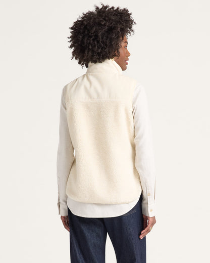 Pendleton Laurel Zip Front Berber Vest in Bone