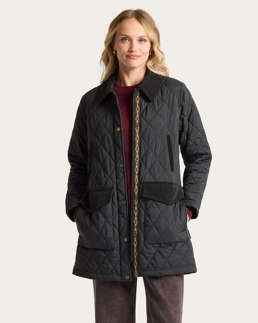 Pendleton Sun River Corduroy Accent Field Coat in Black