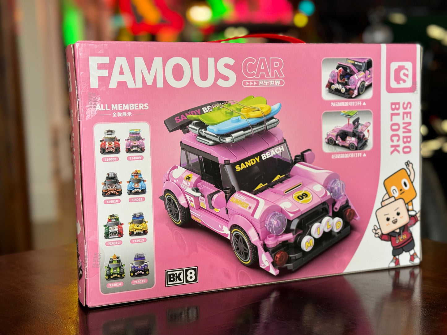 Pink Travel Building Blocks Car