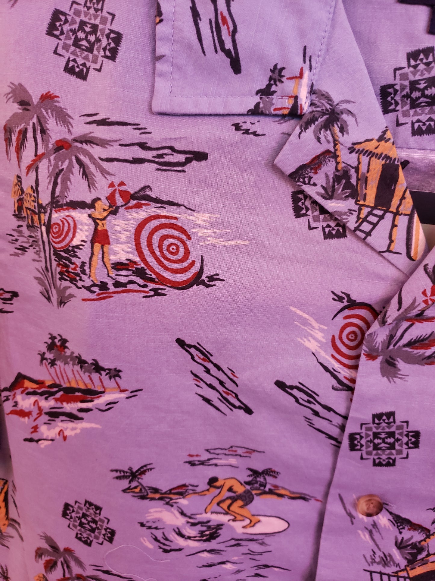 Pendleton Men's Aloha Shirt in "Blue Palms" pattern