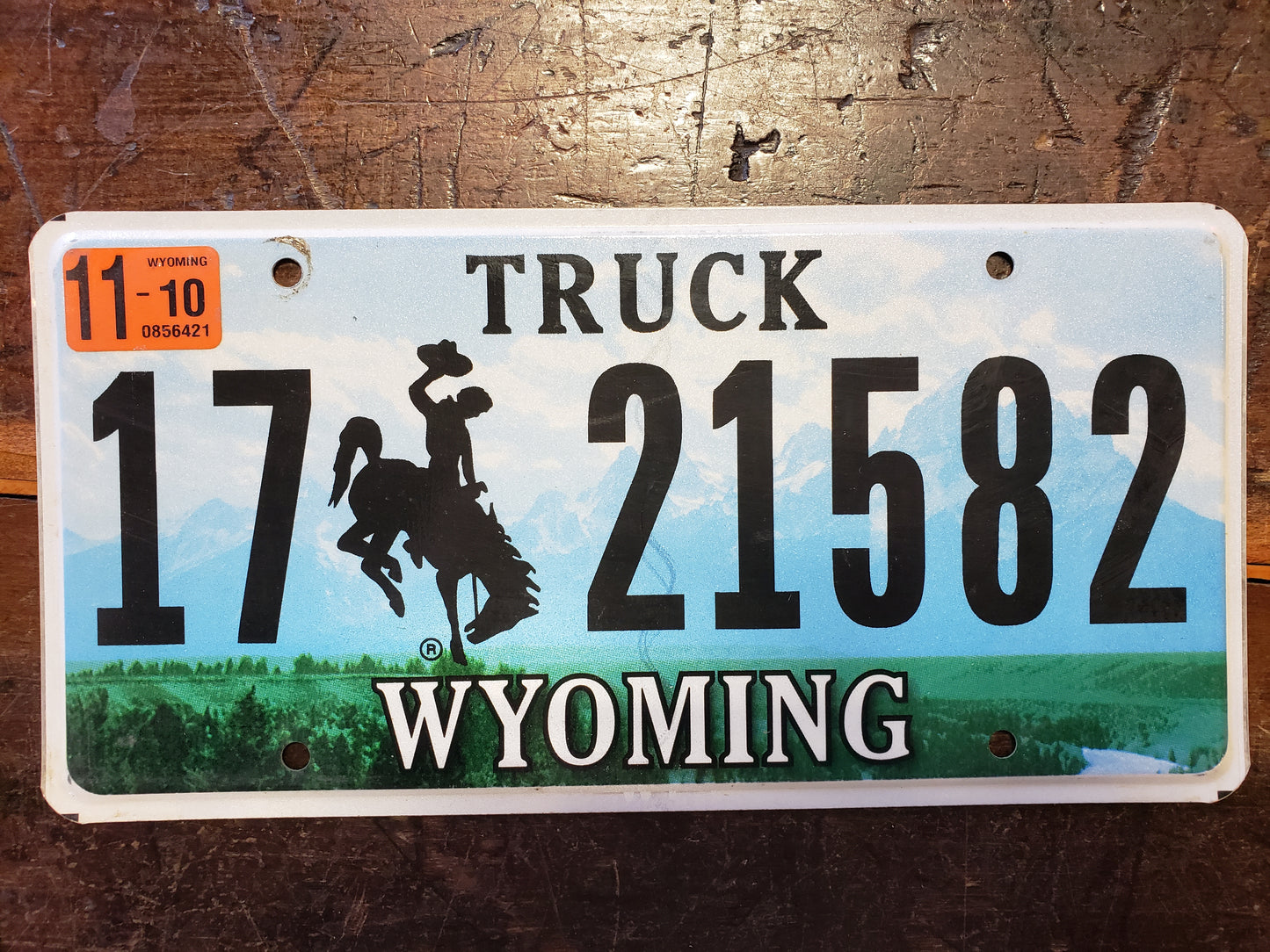 2010 Wyoming License Plate TRUCK 17 21582