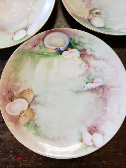 KPM Germany seashell plates Set of 4