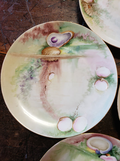 KPM Germany seashell plates Set of 4