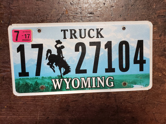 2017 Wyoming Truck license plate 17 27104