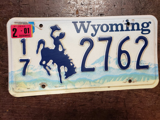 2001 Wyoming License Plate 17 2762