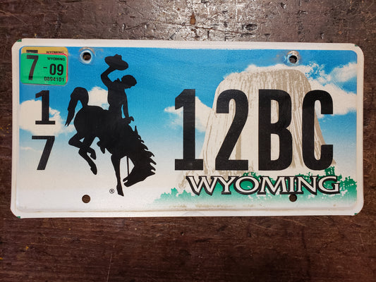 2009 Wyoming license plate 17 12BC