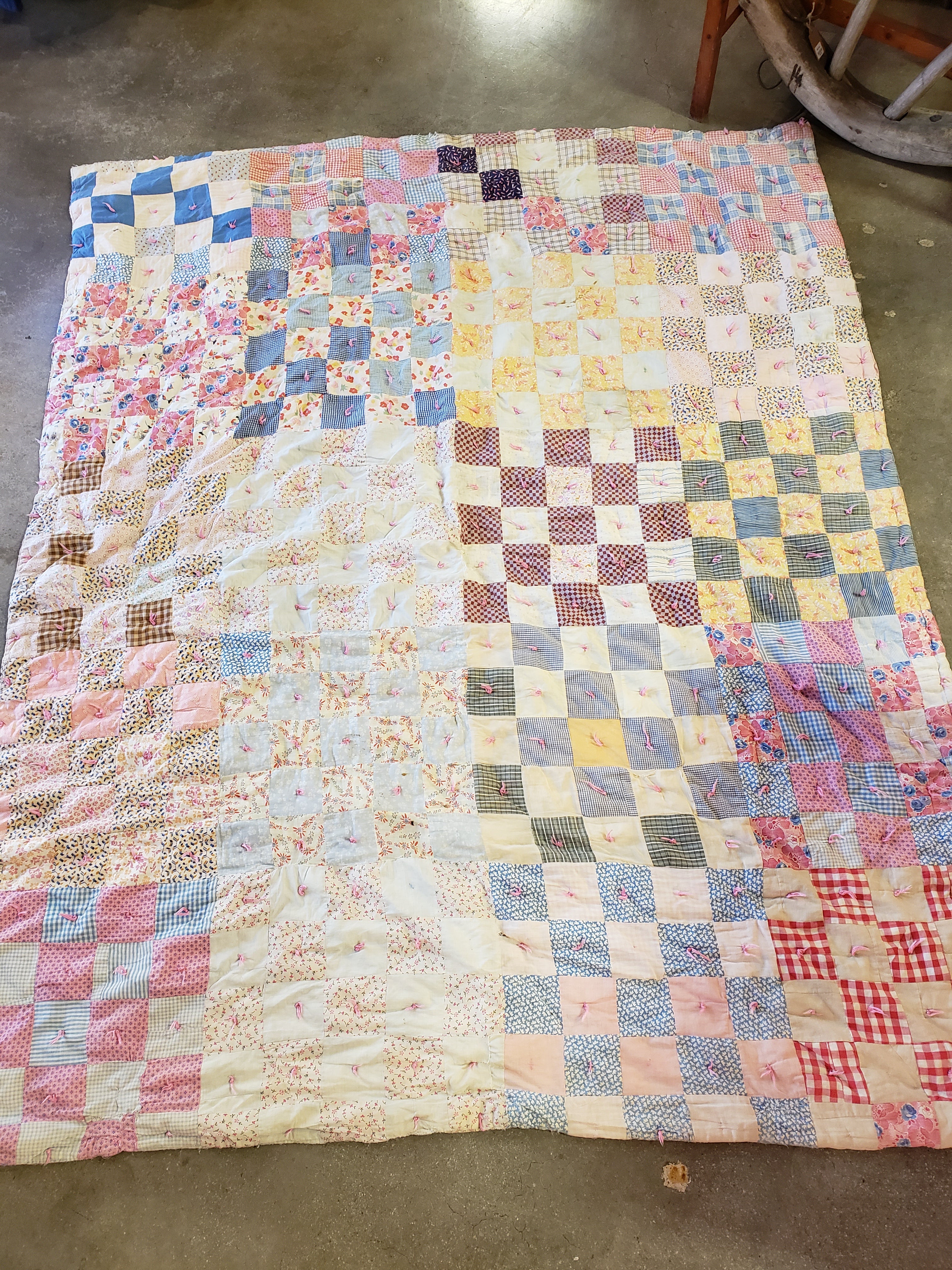 Antique store Feedsack Antique Lattice Quilt