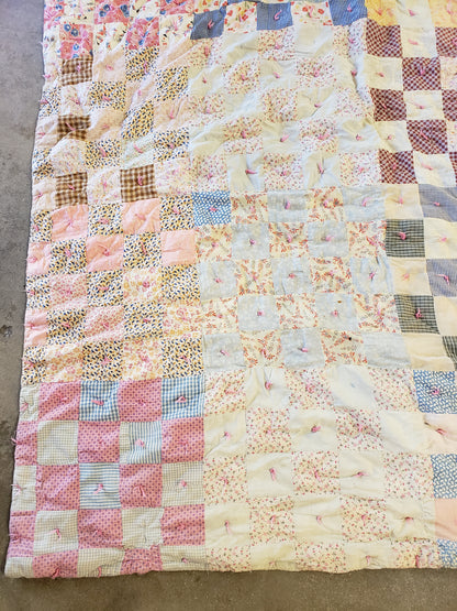 Vintage Quilt made from feed sack material