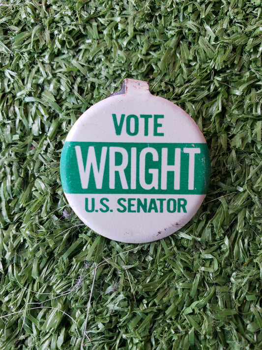 Vote Wright U.S. Senator round political button