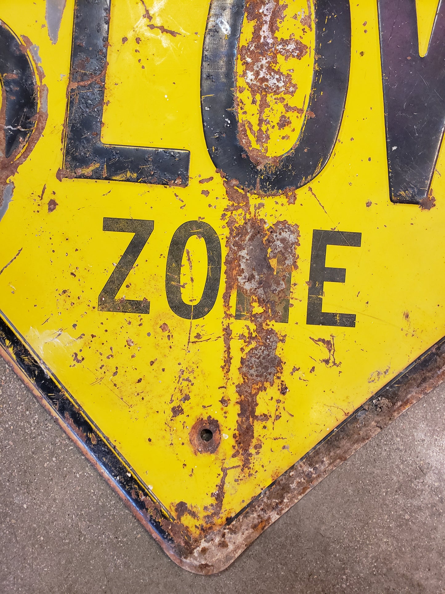 Vintage SLOW School Zone Sign