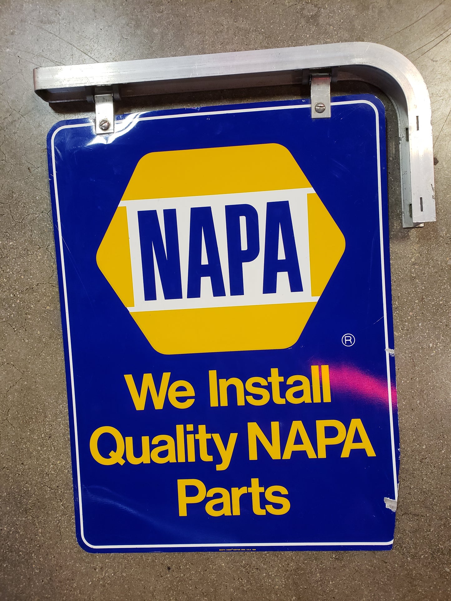 Double Sided NAPA sign with hanging bracket