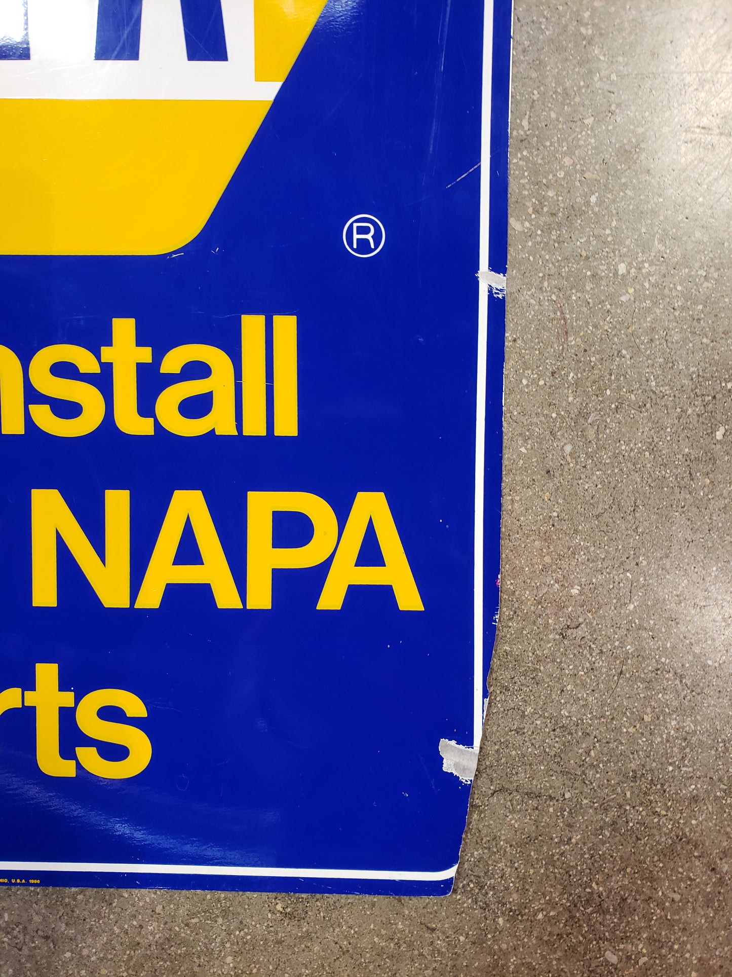 Double Sided NAPA sign with hanging bracket