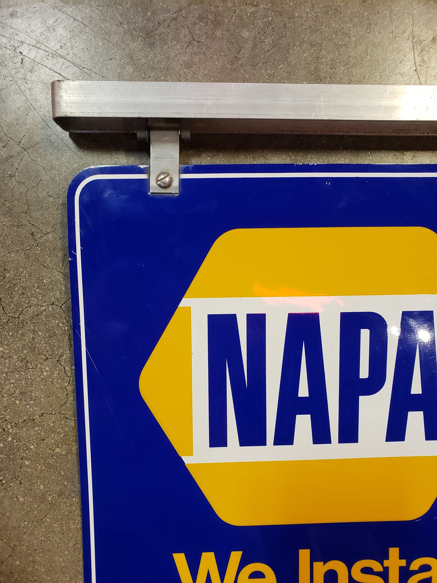 Double Sided NAPA sign with hanging bracket